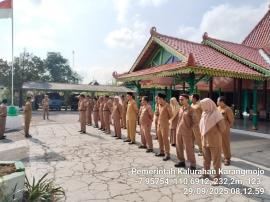 KOORDINASI RUTIN DAN APEL  PAGI HARI SENIN 29 SEPTEMBER 2025 DI KALURAHAN KARANGMOJO